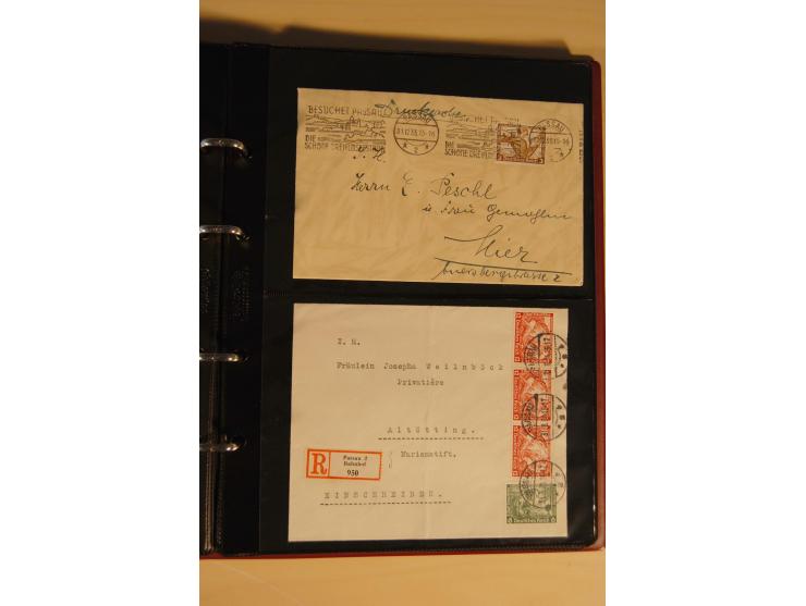 1933, äußerst umfangreiche Briefsammlung Wagner 3-40 Pfg. mit vielen interessanten Frankaturen, dabei über 30 Satzbriefe, vie