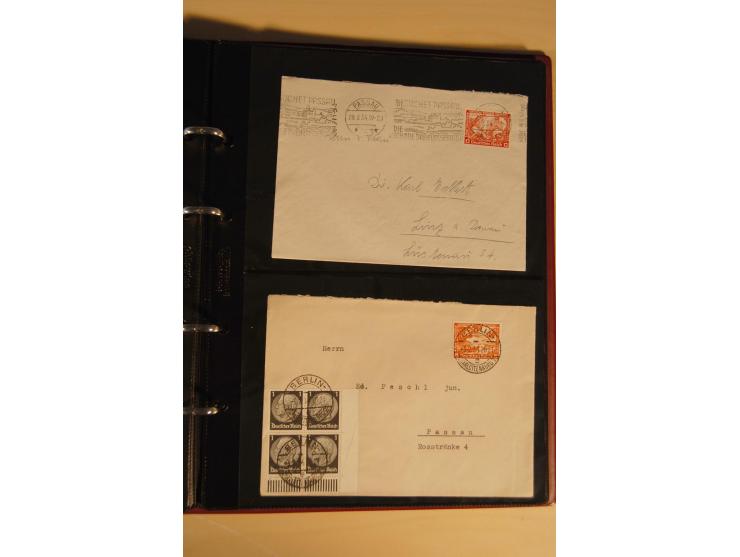 1933, äußerst umfangreiche Briefsammlung Wagner 3-40 Pfg. mit vielen interessanten Frankaturen, dabei über 30 Satzbriefe, vie