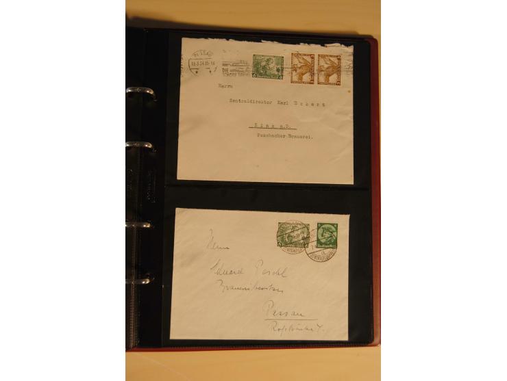 1933, äußerst umfangreiche Briefsammlung Wagner 3-40 Pfg. mit vielen interessanten Frankaturen, dabei über 30 Satzbriefe, vie
