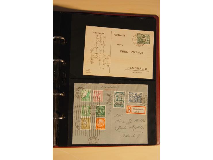1933, äußerst umfangreiche Briefsammlung Wagner 3-40 Pfg. mit vielen interessanten Frankaturen, dabei über 30 Satzbriefe, vie