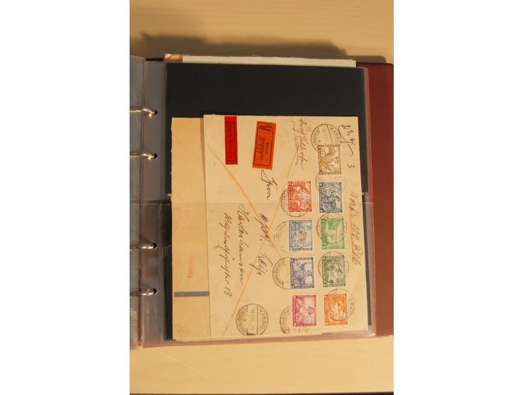 1933, äußerst umfangreiche Briefsammlung Wagner 3-40 Pfg. mit vielen interessanten Frankaturen, dabei über 30 Satzbriefe, vie