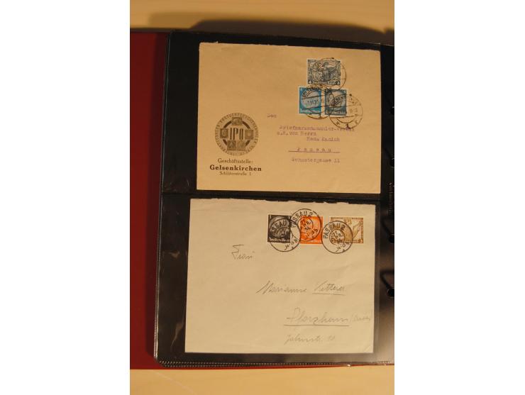1933, äußerst umfangreiche Briefsammlung Wagner 3-40 Pfg. mit vielen interessanten Frankaturen, dabei über 30 Satzbriefe, vie