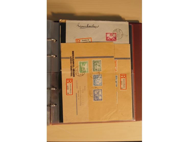 1933, äußerst umfangreiche Briefsammlung Wagner 3-40 Pfg. mit vielen interessanten Frankaturen, dabei über 30 Satzbriefe, vie