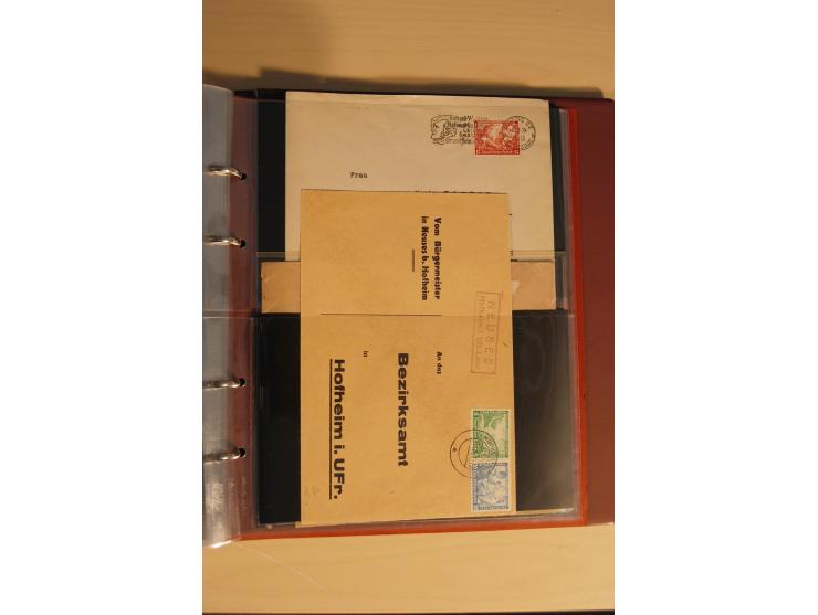 1933, äußerst umfangreiche Briefsammlung Wagner 3-40 Pfg. mit vielen interessanten Frankaturen, dabei über 30 Satzbriefe, vie