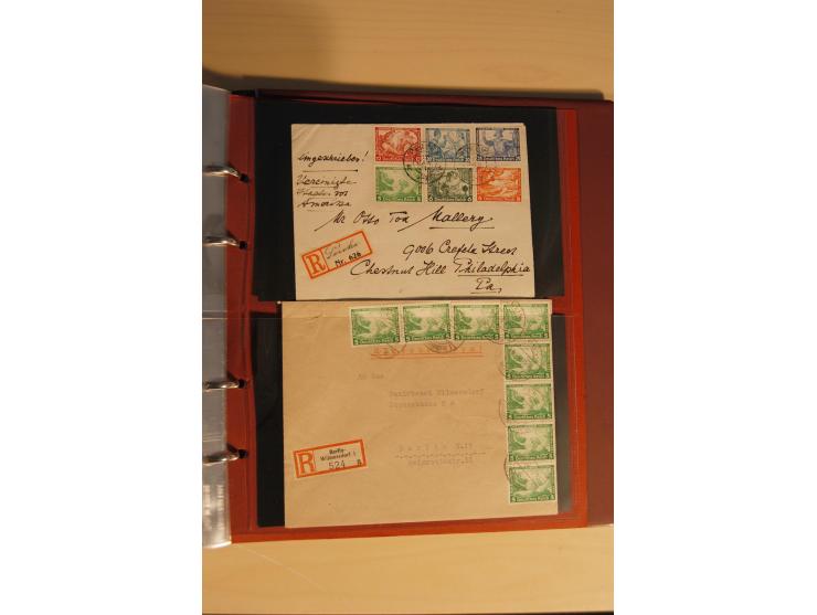 1933, äußerst umfangreiche Briefsammlung Wagner 3-40 Pfg. mit vielen interessanten Frankaturen, dabei über 30 Satzbriefe, vie