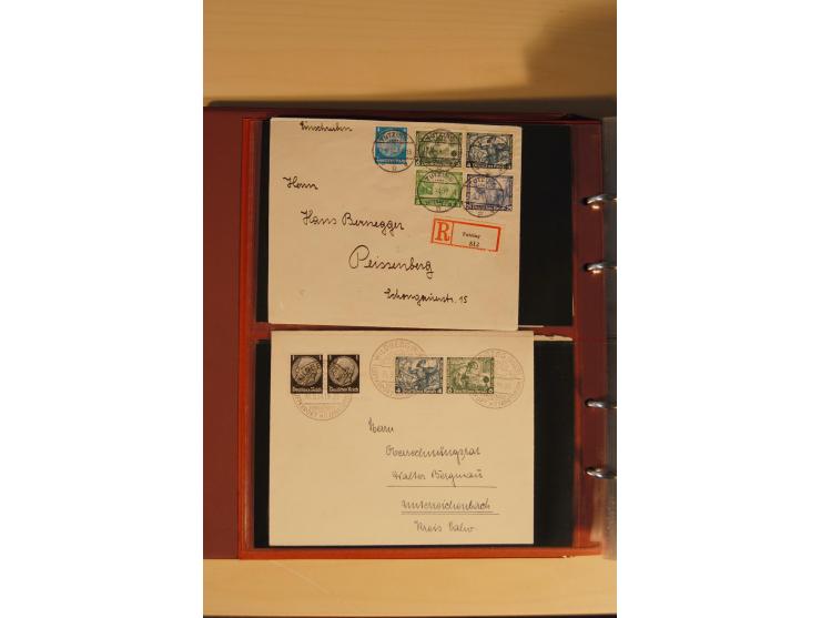 1933, äußerst umfangreiche Briefsammlung Wagner 3-40 Pfg. mit vielen interessanten Frankaturen, dabei über 30 Satzbriefe, vie