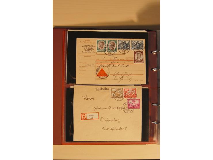 1933, äußerst umfangreiche Briefsammlung Wagner 3-40 Pfg. mit vielen interessanten Frankaturen, dabei über 30 Satzbriefe, vie