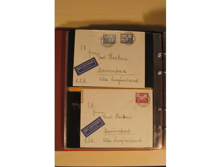 1933, äußerst umfangreiche Briefsammlung Wagner 3-40 Pfg. mit vielen interessanten Frankaturen, dabei über 30 Satzbriefe, vie