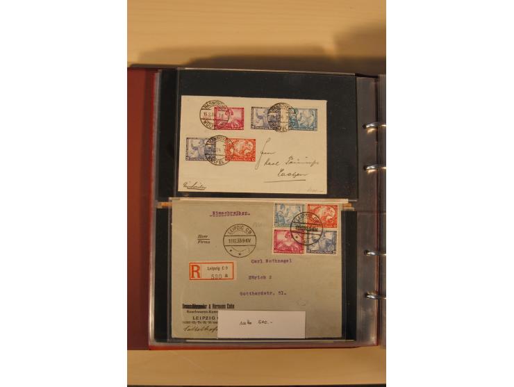 1933, äußerst umfangreiche Briefsammlung Wagner 3-40 Pfg. mit vielen interessanten Frankaturen, dabei über 30 Satzbriefe, vie