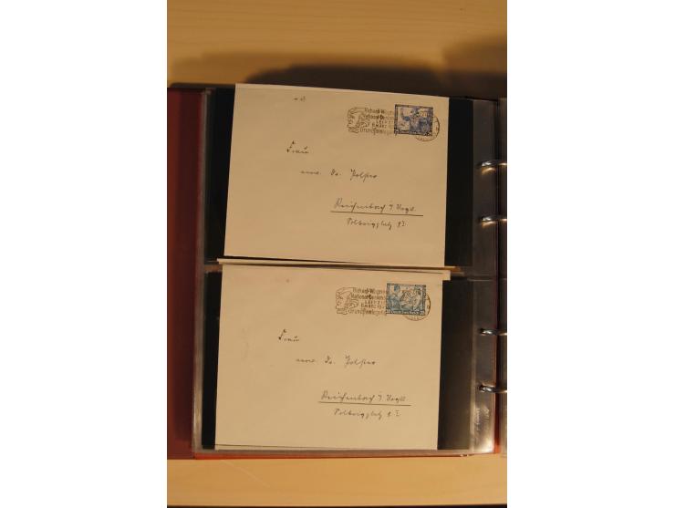 1933, äußerst umfangreiche Briefsammlung Wagner 3-40 Pfg. mit vielen interessanten Frankaturen, dabei über 30 Satzbriefe, vie