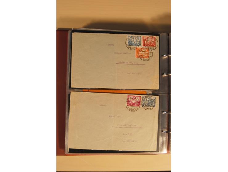 1933, äußerst umfangreiche Briefsammlung Wagner 3-40 Pfg. mit vielen interessanten Frankaturen, dabei über 30 Satzbriefe, vie