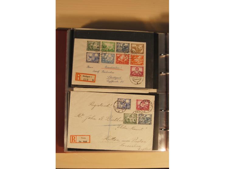 1933, äußerst umfangreiche Briefsammlung Wagner 3-40 Pfg. mit vielen interessanten Frankaturen, dabei über 30 Satzbriefe, vie