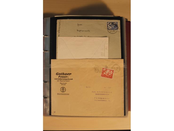 1933, äußerst umfangreiche Briefsammlung Wagner 3-40 Pfg. mit vielen interessanten Frankaturen, dabei über 30 Satzbriefe, vie