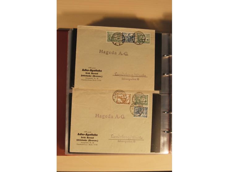 1933, äußerst umfangreiche Briefsammlung Wagner 3-40 Pfg. mit vielen interessanten Frankaturen, dabei über 30 Satzbriefe, vie