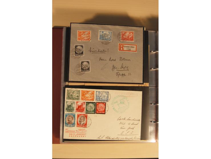 1933, äußerst umfangreiche Briefsammlung Wagner 3-40 Pfg. mit vielen interessanten Frankaturen, dabei über 30 Satzbriefe, vie