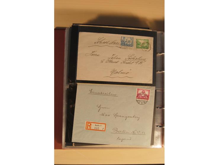 1933, äußerst umfangreiche Briefsammlung Wagner 3-40 Pfg. mit vielen interessanten Frankaturen, dabei über 30 Satzbriefe, vie