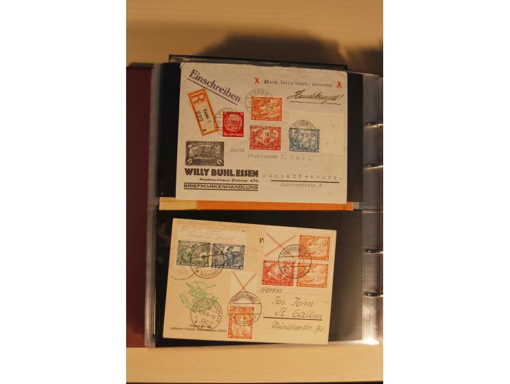 1933, äußerst umfangreiche Briefsammlung Wagner 3-40 Pfg. mit vielen interessanten Frankaturen, dabei über 30 Satzbriefe, vie
