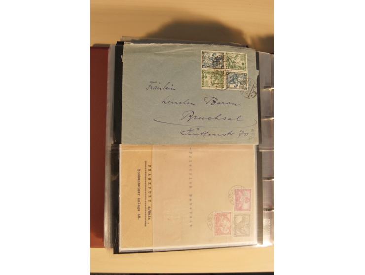 1933, äußerst umfangreiche Briefsammlung Wagner 3-40 Pfg. mit vielen interessanten Frankaturen, dabei über 30 Satzbriefe, vie