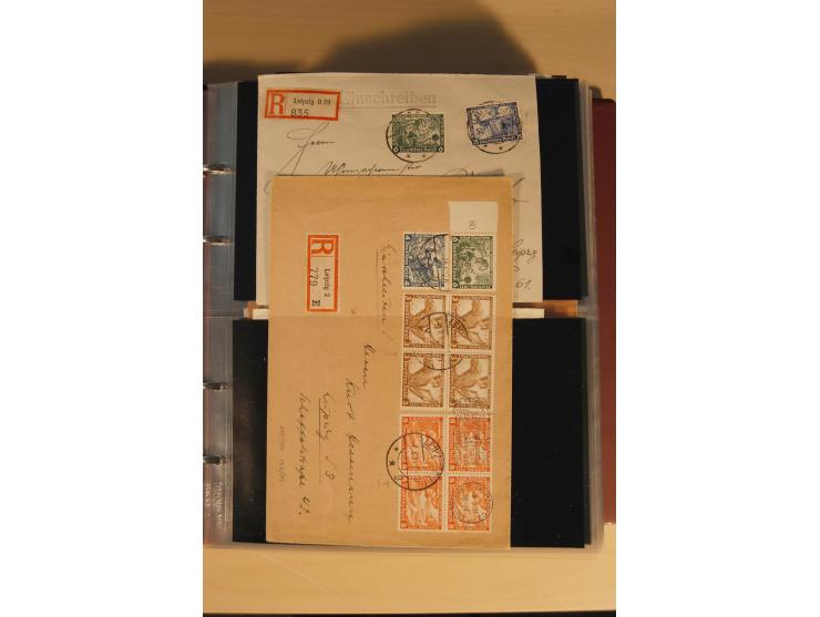 1933, äußerst umfangreiche Briefsammlung Wagner 3-40 Pfg. mit vielen interessanten Frankaturen, dabei über 30 Satzbriefe, vie