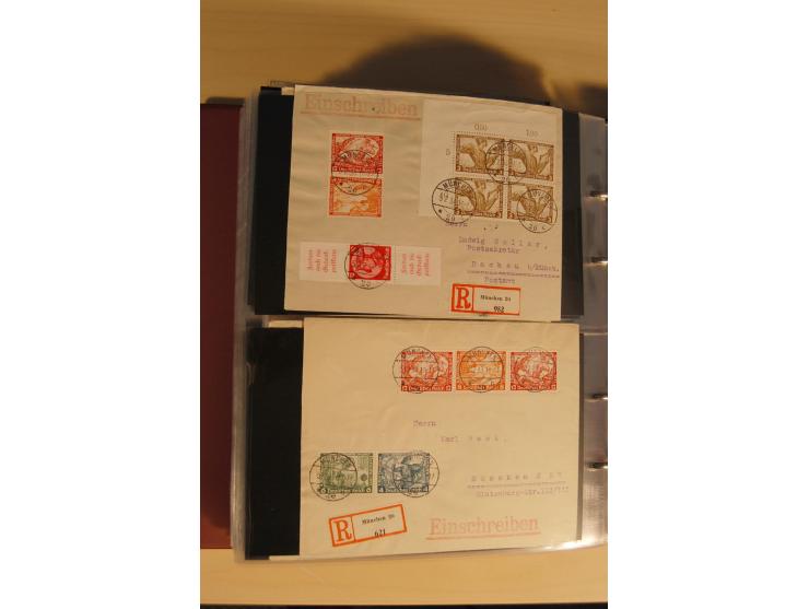 1933, äußerst umfangreiche Briefsammlung Wagner 3-40 Pfg. mit vielen interessanten Frankaturen, dabei über 30 Satzbriefe, vie