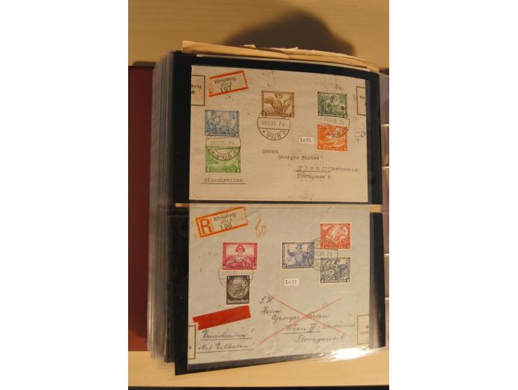 1933, äußerst umfangreiche Briefsammlung Wagner 3-40 Pfg. mit vielen interessanten Frankaturen, dabei über 30 Satzbriefe, vie