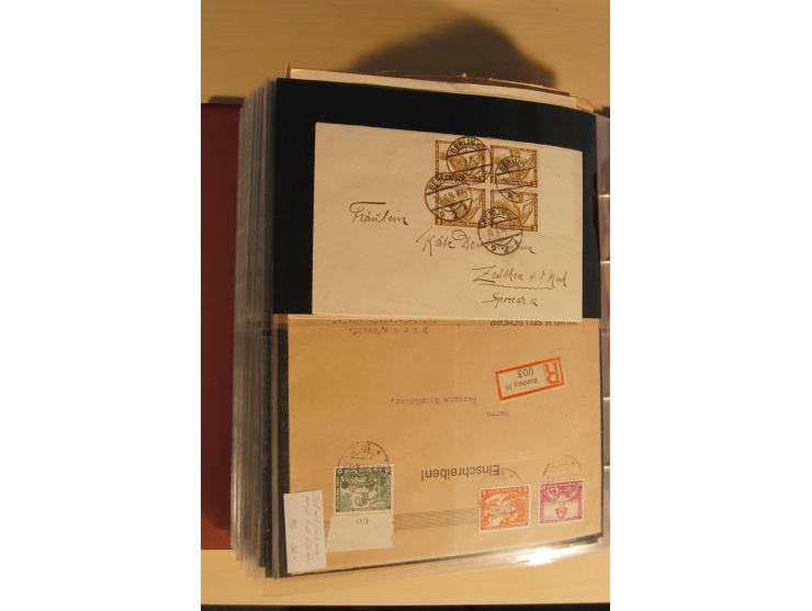 1933, äußerst umfangreiche Briefsammlung Wagner 3-40 Pfg. mit vielen interessanten Frankaturen, dabei über 30 Satzbriefe, vie