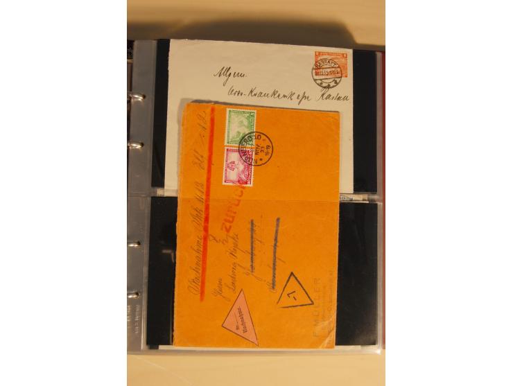 1933, äußerst umfangreiche Briefsammlung Wagner 3-40 Pfg. mit vielen interessanten Frankaturen, dabei über 30 Satzbriefe, vie
