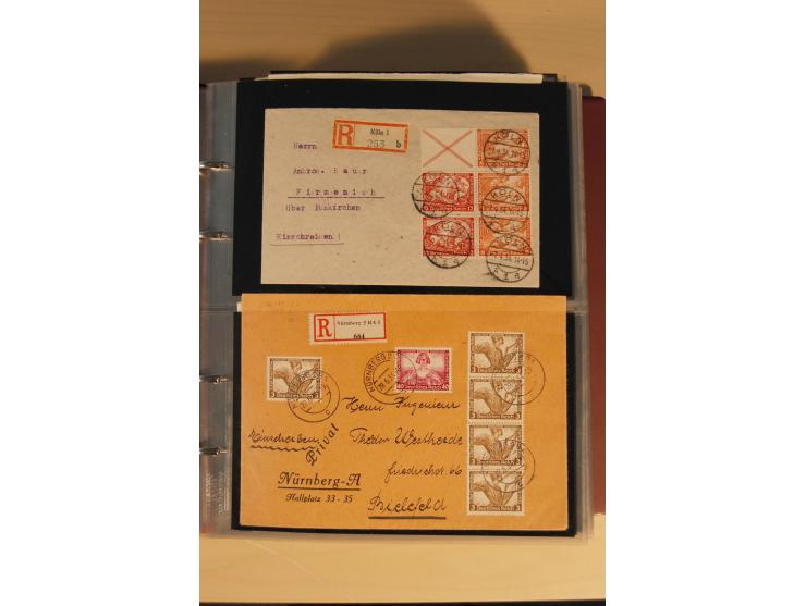 1933, äußerst umfangreiche Briefsammlung Wagner 3-40 Pfg. mit vielen interessanten Frankaturen, dabei über 30 Satzbriefe, vie