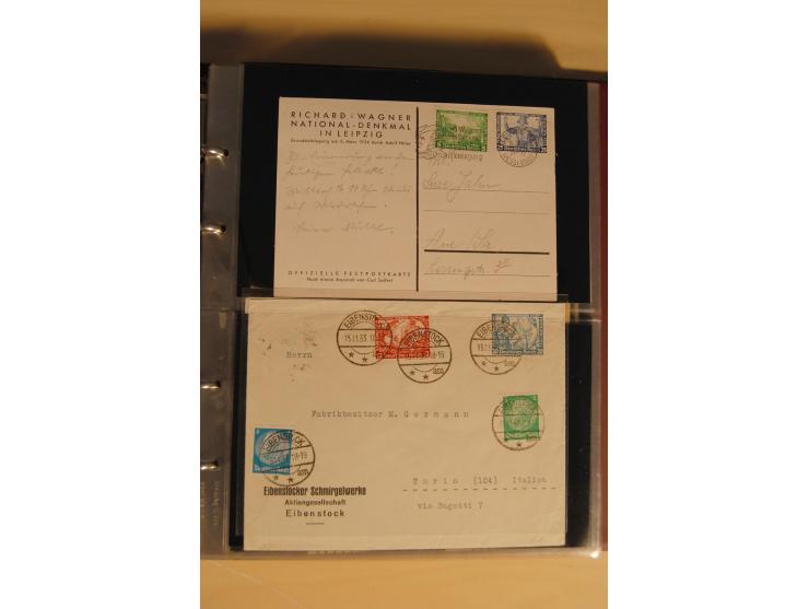 1933, äußerst umfangreiche Briefsammlung Wagner 3-40 Pfg. mit vielen interessanten Frankaturen, dabei über 30 Satzbriefe, vie
