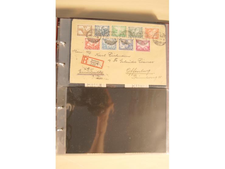 1933, äußerst umfangreiche Briefsammlung Wagner 3-40 Pfg. mit vielen interessanten Frankaturen, dabei über 30 Satzbriefe, vie