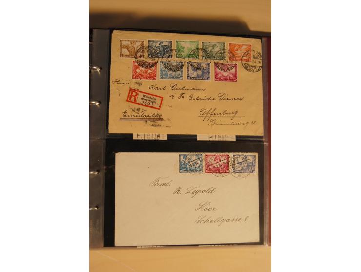 1933, äußerst umfangreiche Briefsammlung Wagner 3-40 Pfg. mit vielen interessanten Frankaturen, dabei über 30 Satzbriefe, vie