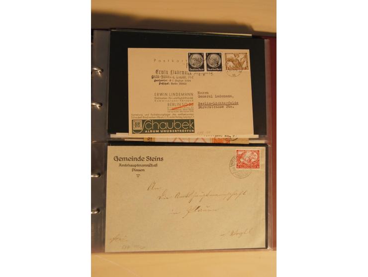 1933, äußerst umfangreiche Briefsammlung Wagner 3-40 Pfg. mit vielen interessanten Frankaturen, dabei über 30 Satzbriefe, vie