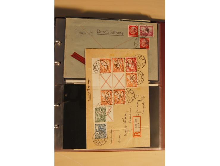 1933, äußerst umfangreiche Briefsammlung Wagner 3-40 Pfg. mit vielen interessanten Frankaturen, dabei über 30 Satzbriefe, vie