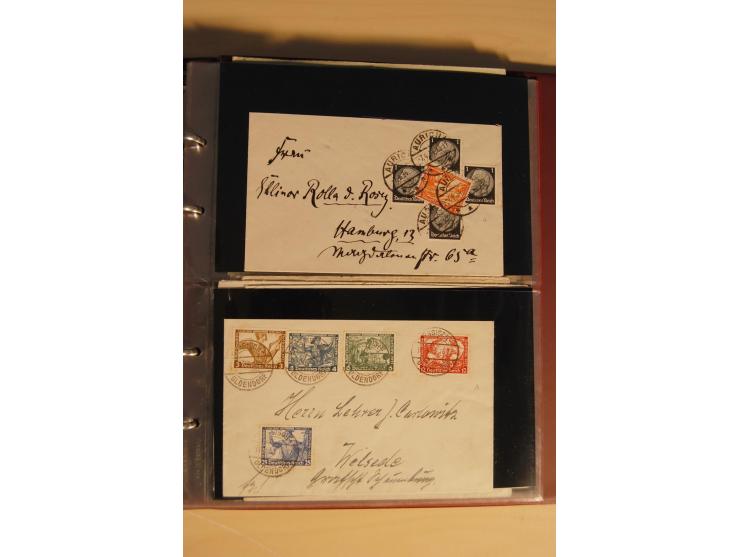 1933, äußerst umfangreiche Briefsammlung Wagner 3-40 Pfg. mit vielen interessanten Frankaturen, dabei über 30 Satzbriefe, vie