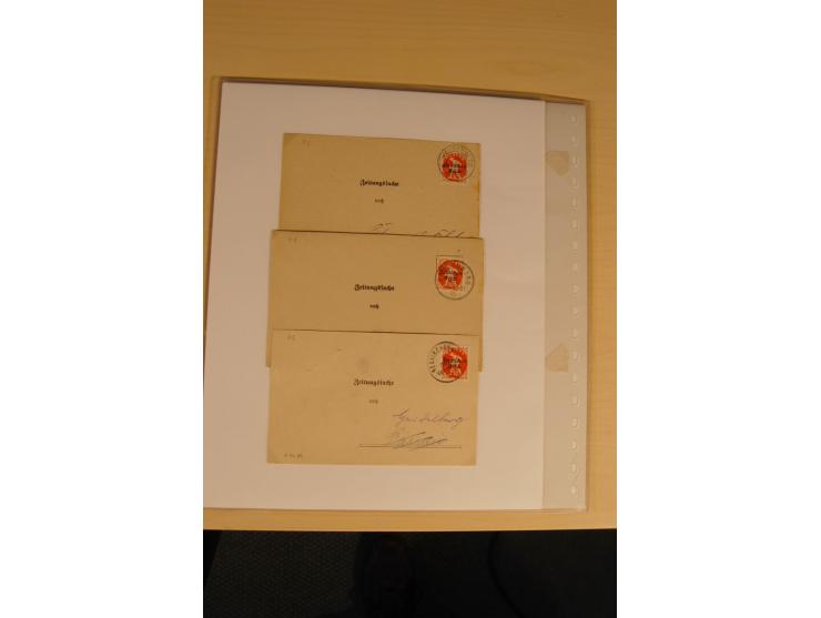 ZEITUNGSSACHEN: 1899/1925, 270 fast ausschließlich frankierte Belege, viele verschiedene Frankaturen, dabei Einzel- und Mehrf