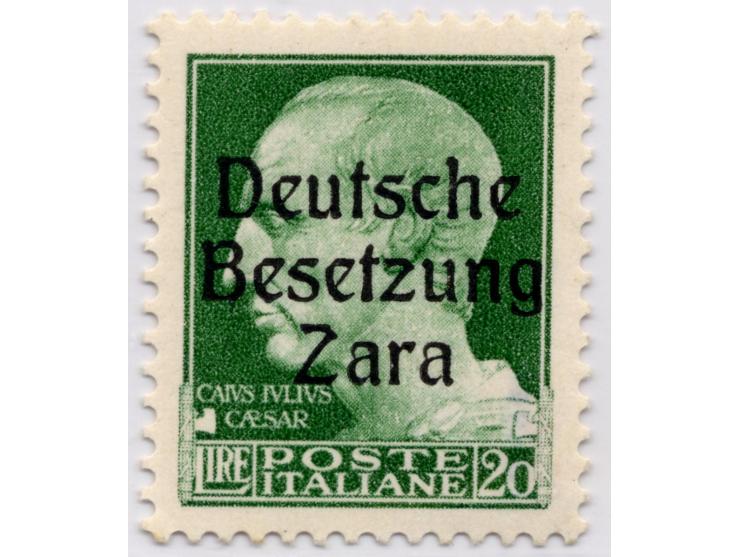 1943, Aufdruckausgabe auf Italien: 20 Lire hellgelbgrün, farbfrisch und bestens gezähnt, postfrisch in frischer, tadelloser E