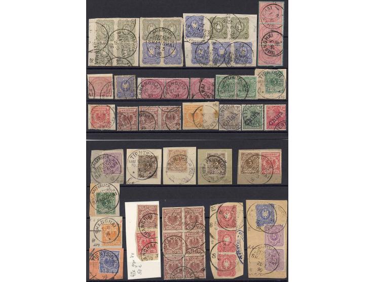 1888/1902, sehr interessante Zusammenstellung ab Vorläufer bis Petschili-Ausgaben mit vielen schönen Briefstücken, Farben, be
