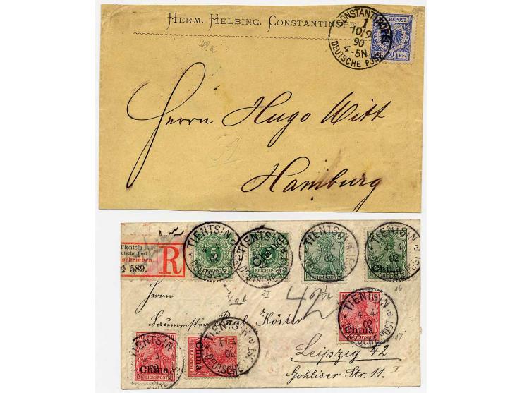 1888/1902, sehr interessante Zusammenstellung ab Vorläufer bis Petschili-Ausgaben mit vielen schönen Briefstücken, Farben, be