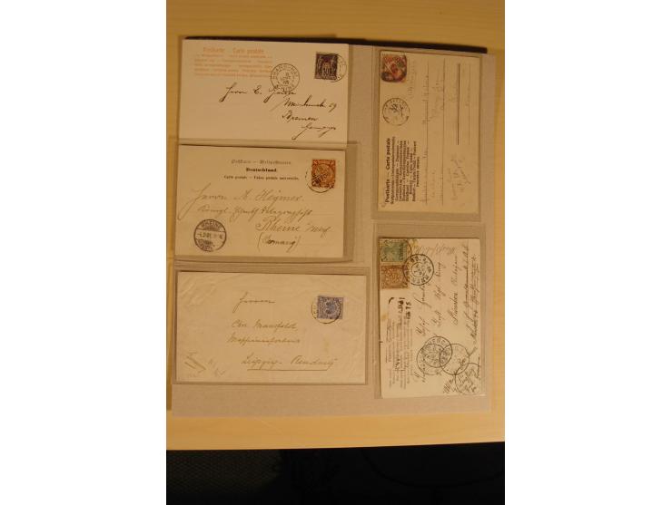 1895/1910, 20 interessante Briefe und Karten mit Einzel- und Mehrfachfrankaturen, interessanten Stempeln, Feldpost und weiter