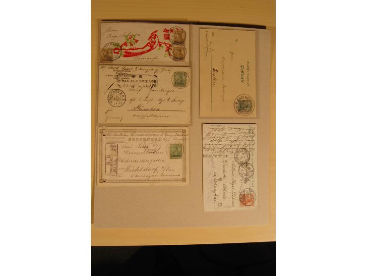 1895/1910, 20 interessante Briefe und Karten mit Einzel- und Mehrfachfrankaturen, interessanten Stempeln, Feldpost und weiter