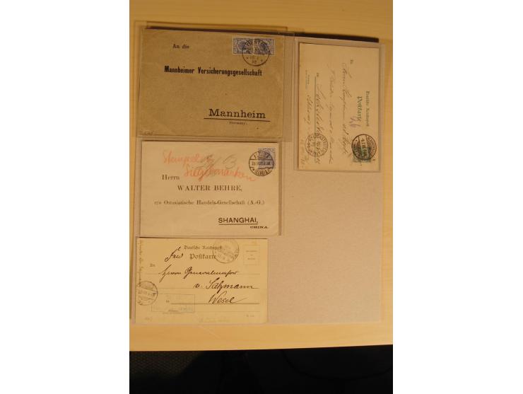 1895/1910, 20 interessante Briefe und Karten mit Einzel- und Mehrfachfrankaturen, interessanten Stempeln, Feldpost und weiter