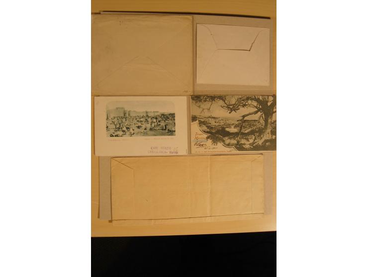 1900/14, 25 Drucksachenfrankaturen mit interessanten Firmenumschlägen, verschiedene Stempel und Frankaturen, Firmenwerbekarte
