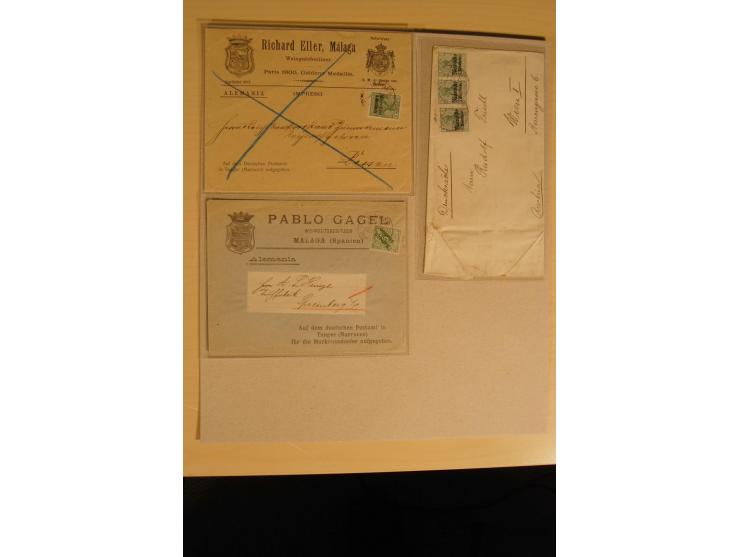 1900/14, 25 Drucksachenfrankaturen mit interessanten Firmenumschlägen, verschiedene Stempel und Frankaturen, Firmenwerbekarte