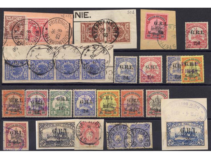 1891/1915, sehr interessante gestempelte Zusammenstellung mit Schwerpunkt Vorläufer-Ausgaben und engl. Besetzung (22 Werte in