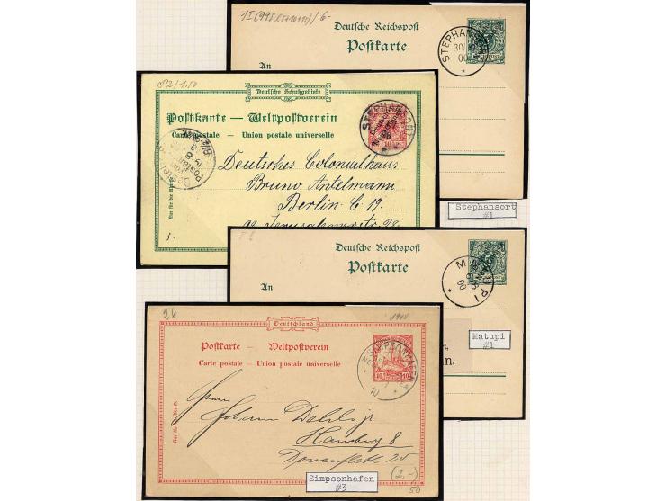 1892/1912 (ca.), gestempelte Zusammenstellung mit 2 Vorläuferbriefen (Krone/Adler 20 Pfg. einzeln und Paar), Briefstücken und