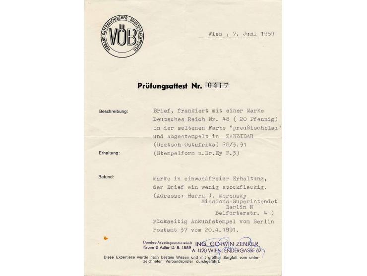 1890/1900, sehr interessante Zusammenstellung der Vor- und Mitläuferausgaben, dabei viel mit Stempel "LAMU" und "ZANZIBAR", s