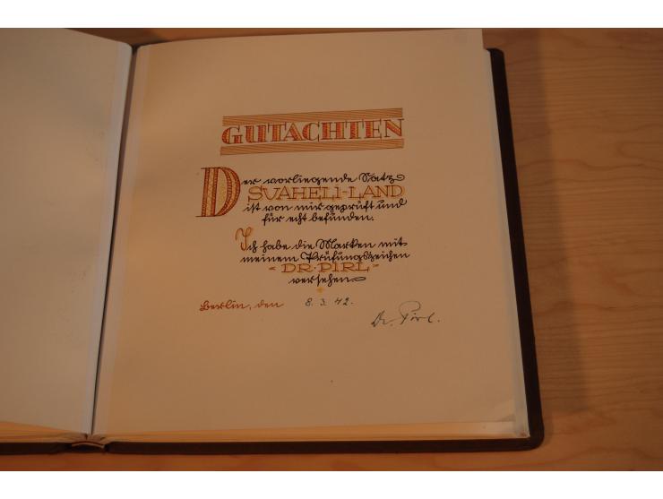 1889, kpl. ungebrauchte Sammlung aller Frei- und Dienstmarken im sogenannten Lerche-Album mit Gutachten von Lerche und Dr. Pi