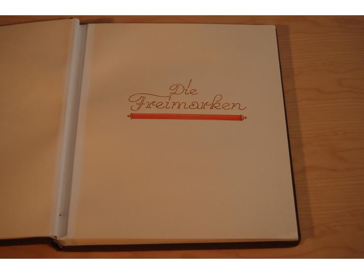 1889, kpl. ungebrauchte Sammlung aller Frei- und Dienstmarken im sogenannten Lerche-Album mit Gutachten von Lerche und Dr. Pi