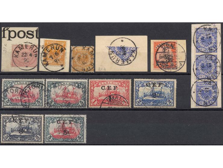 1888/1915, sehr interessante Zusammenstellung mit besseren Werten und vielen Vorläufer-Ausgaben, dazu 4 Briefe der brit. Bese
