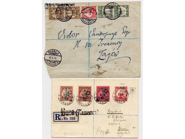 1888/1915, sehr interessante Zusammenstellung mit besseren Werten und vielen Vorläufer-Ausgaben, dazu 4 Briefe der brit. Bese